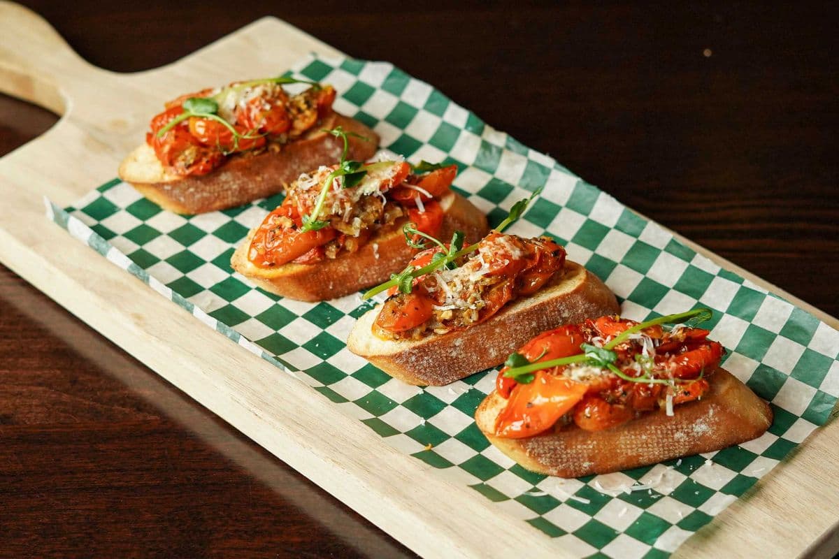 Roasted Grape Tomato Bruschetta