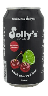 Solly's Soda - Black Cherry & Lime, 355ml