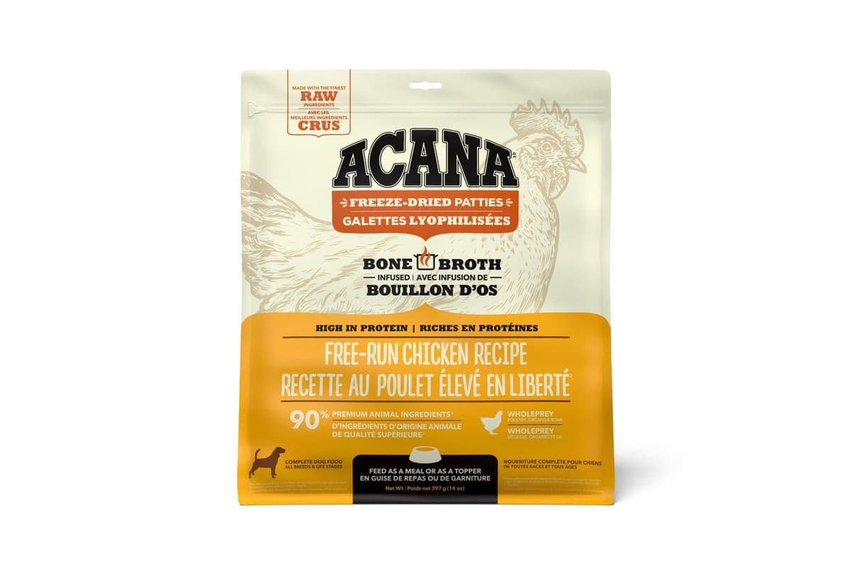 ACANA Free-Run Chicken Recipe Patties Grain-Free Freeze-Dried Dog Food & Topper (14 oz)