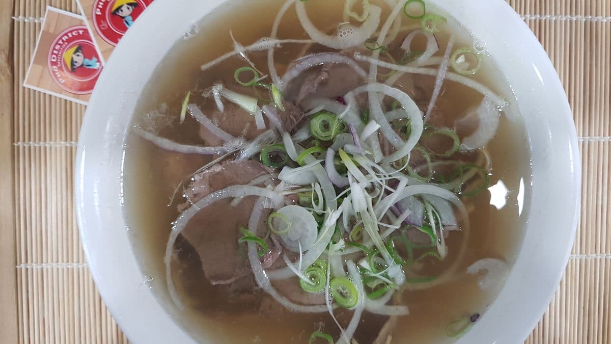 202. Rice Noodle Soup with Rare Beef and Well Done Brisket