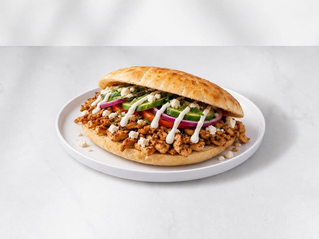Feta Cheese Chicken Shawarma (Doner) Sandwich