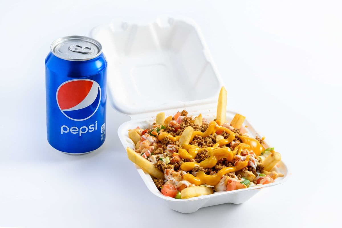 Small Loaded Fries With Canned Drink (Small Size)