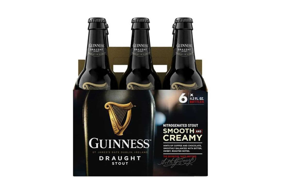 Guinness Draught Stout Beer 6 Bottles (6 x 330ml)