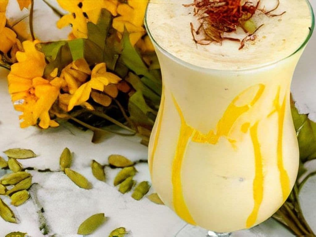 Kesar Elaichi Shake (Saffron Cardamom with Almonds)