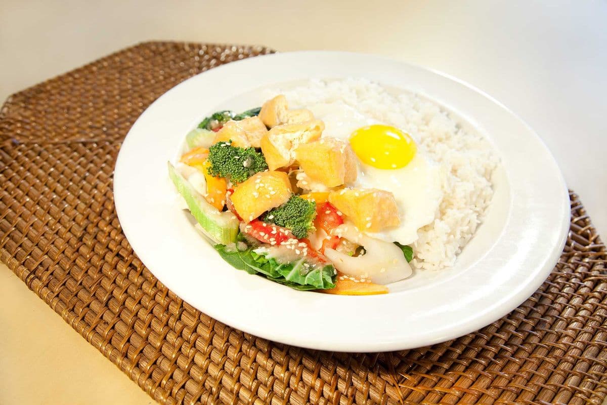 Tofu Egg Vegetable Rice