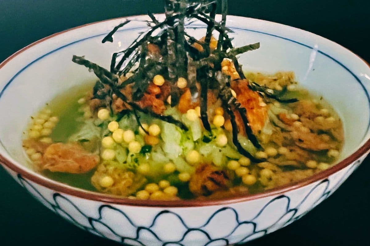 Plant-Based "Salmon" Ochazuke (Vegan, gluten-free, nut-free, soy-free, made with organic ingredients)