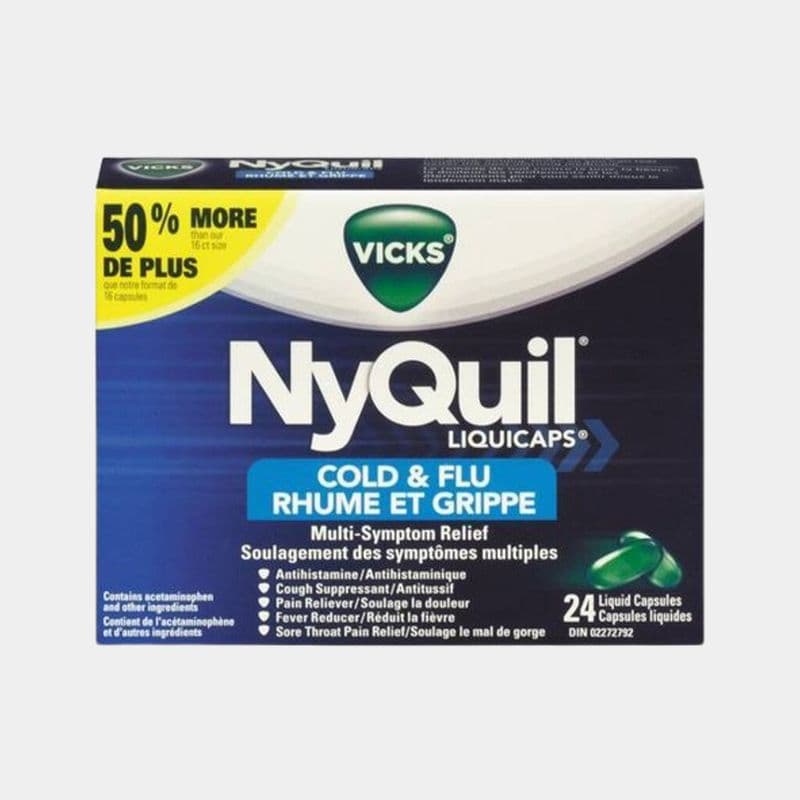Vicks Nyquil Cold & Flu Liquid Capsules (24 Units)