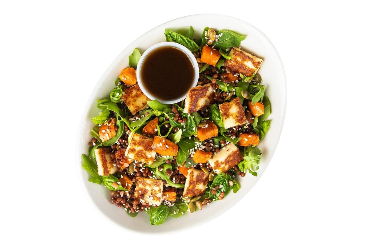 Grilled Halloumi and Sweet Potato Salad