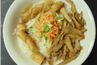 18. Vermicelli with Satay Beef and Pork Spring Rolls