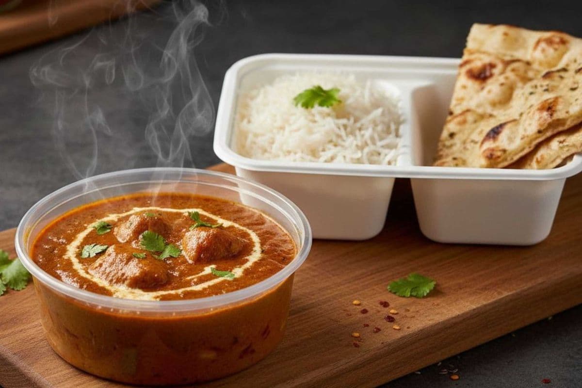 Beef Masala with Basmati Rice and Butter Naan