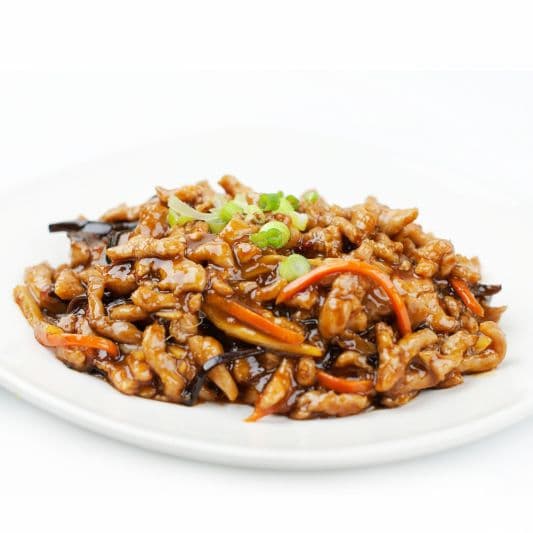 96. Pork in Chilli and Garlic Sauce with Spinach