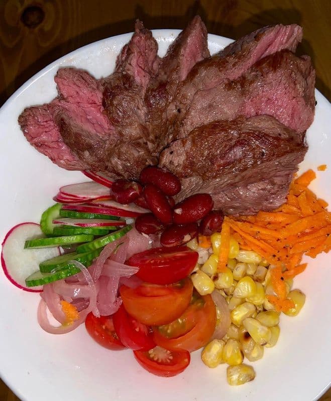 Rainbow Power Bowl with Steak
