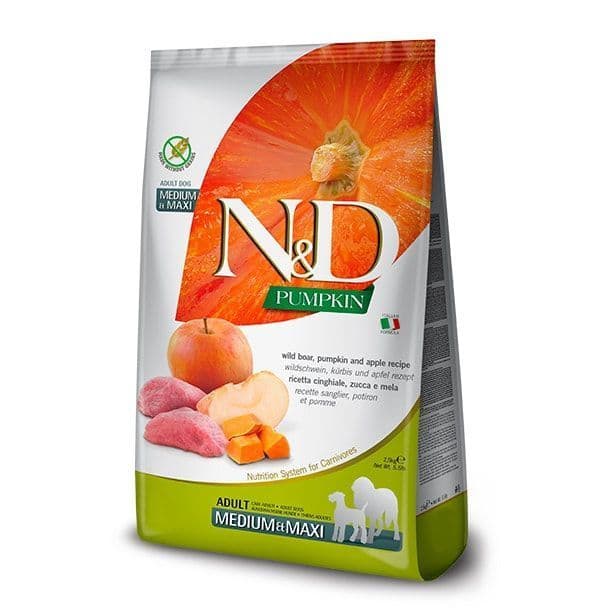 Farmina N&D Pumpkin Grain-Free Canine Boar And Apple Adult Dog Medium & Maxi 12 Kg / 26 lb