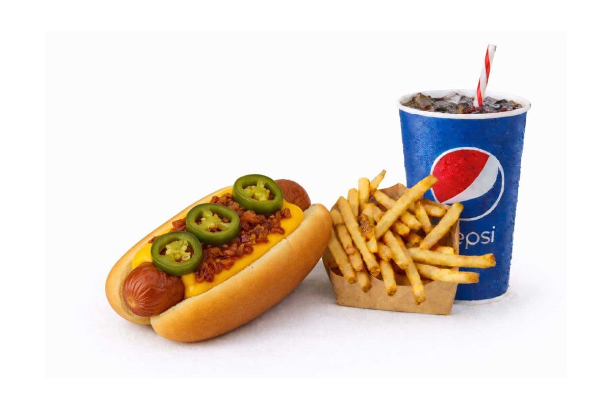 Nacho Cheese Beef Hot Dog Combo
