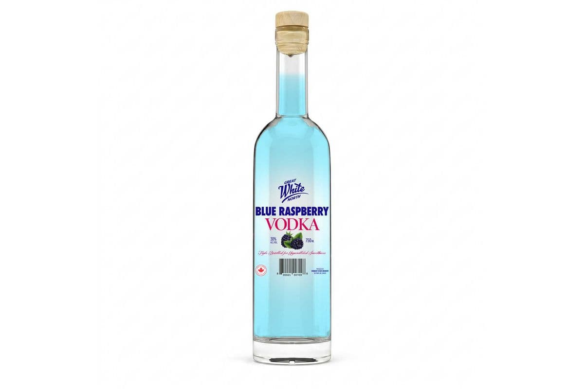 GREAT WHITE NORTH VODKA Blue Raspberry 30% (750mL) (1 x 750ML)
