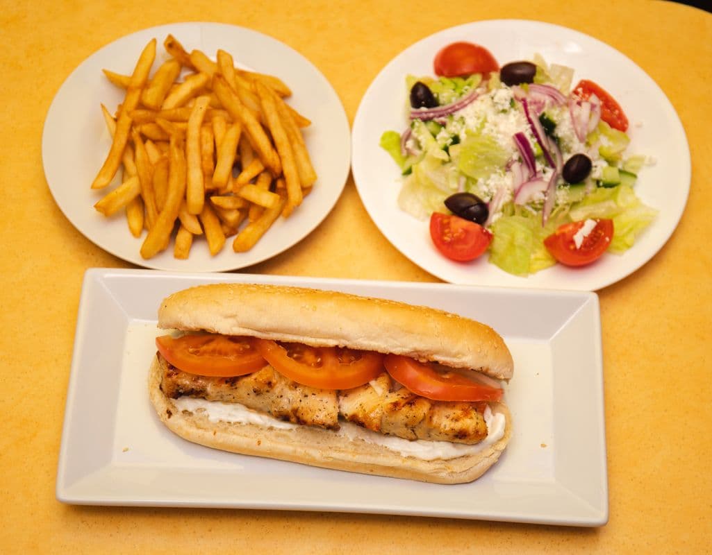 Souvlaki on a Bun or Pita Combo