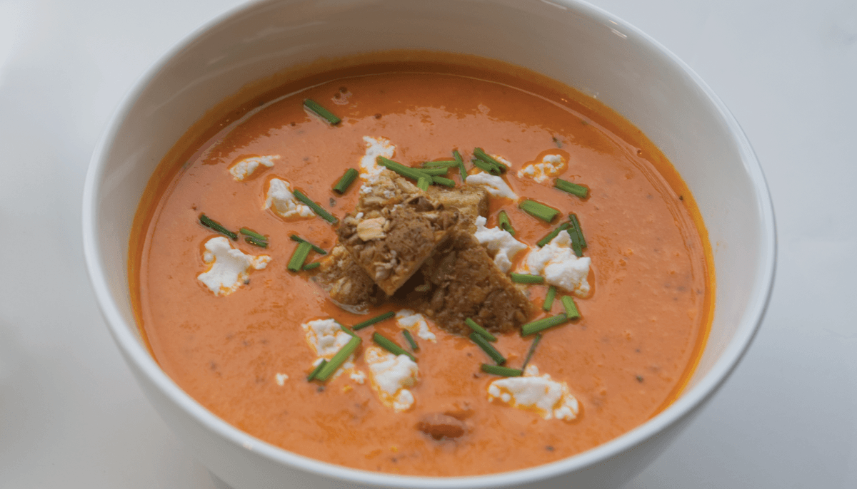 Roasted Red Pepper and Tomato Bisque
