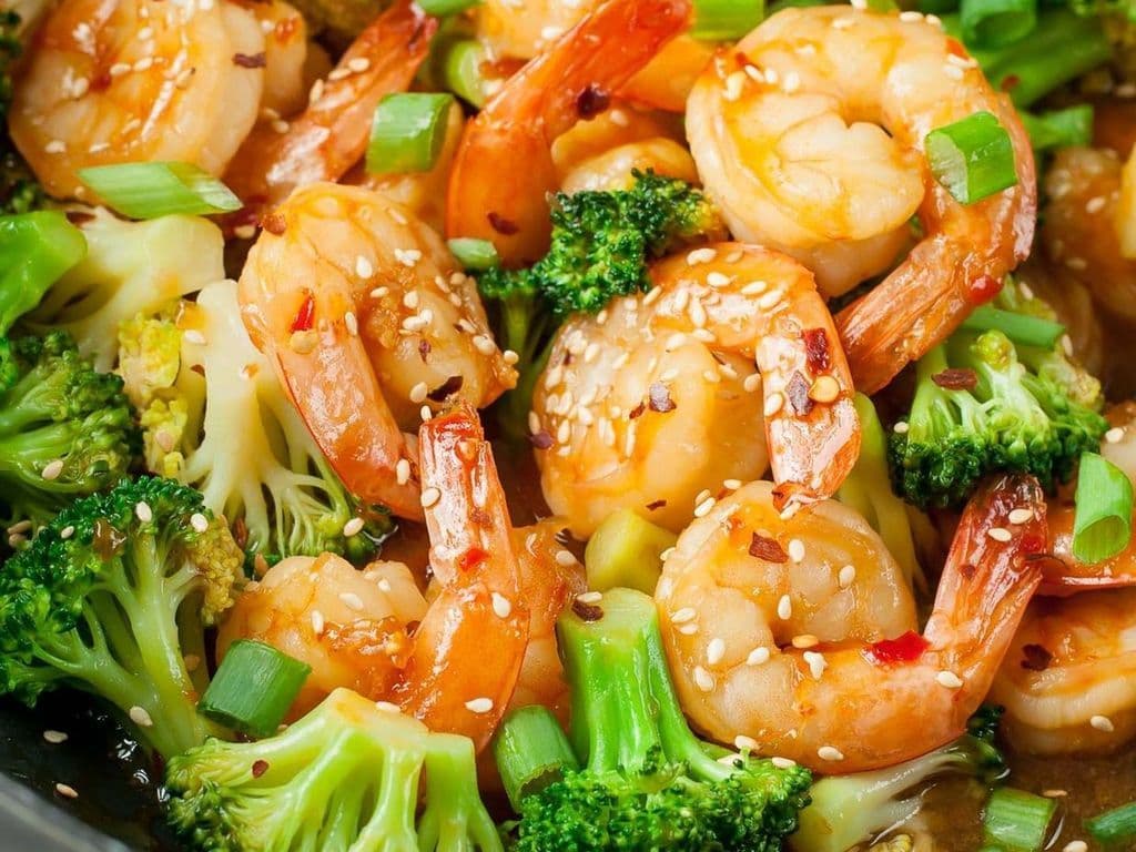 Crevettes aux Légumes Mélangés / Shrimps with Mix Vegetables