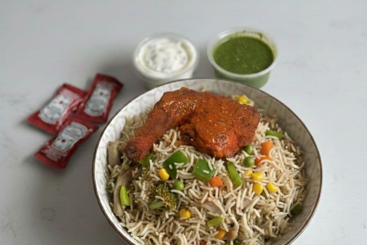 Veg fried rice + shawaya chicken deal