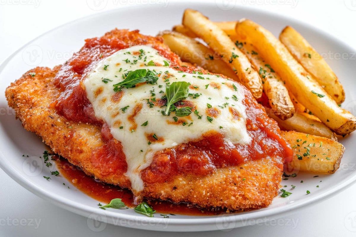 Parmesan Chicken with Fries (Halal)