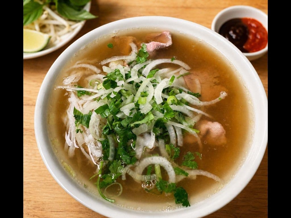 210. Medium Rare Beef, Brisket and Tripe Rice Noodle Soup