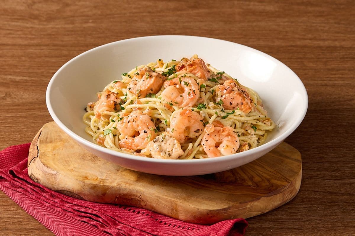 Shrimp & Salmon Spaghetti