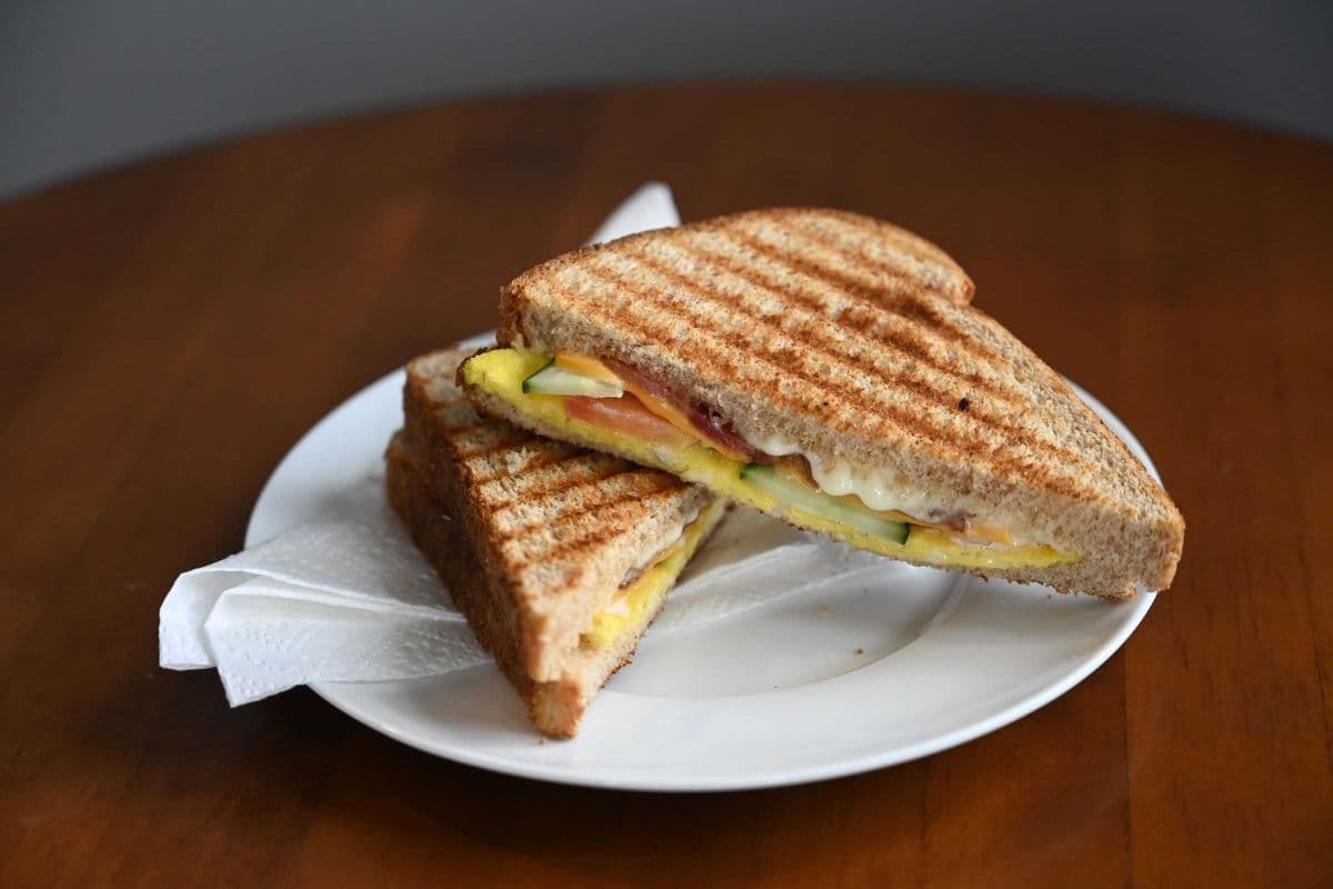 Hot Egg and Bacon Sandwich