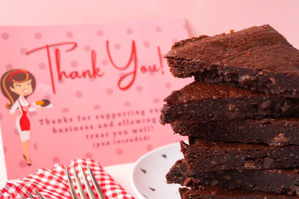 A Whole Pan of Beautifully Perfect Vegan Brownies with a Free Pkg of Homemade Frosting and Sprinkles!! (5x8 pan)