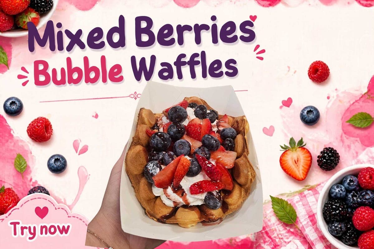 Mixed Berries Bubble Waffles