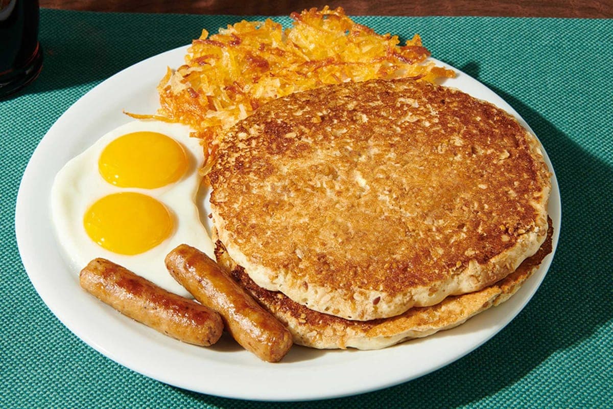 Hearty 9-Grain Pancake Slam (720-1030 Cals)