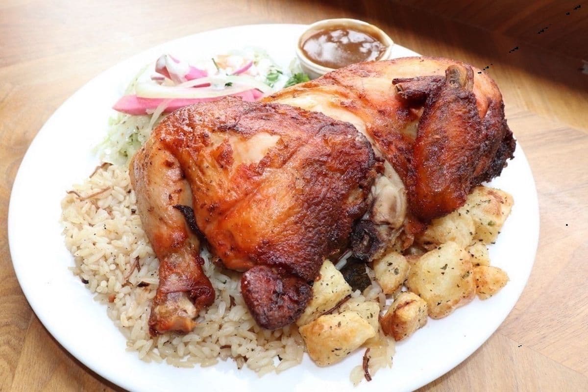 2 Assiette Demi-Poulet Rôti /2 Rotisserie Half-Chicken Platter