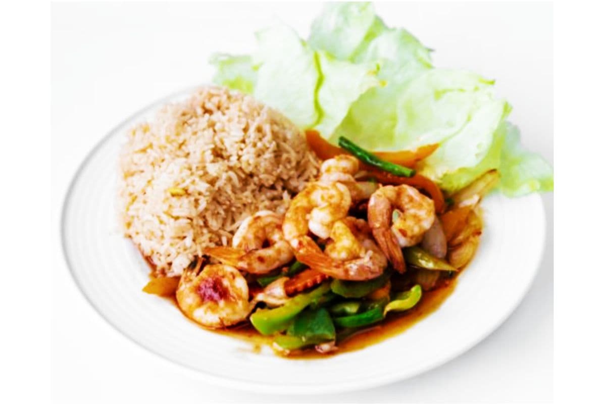 Riz aux Crevettes Sautée avec Poivre & Poivrons / Rice with Stir Fried Shrimp with Pepper & Green Pepper