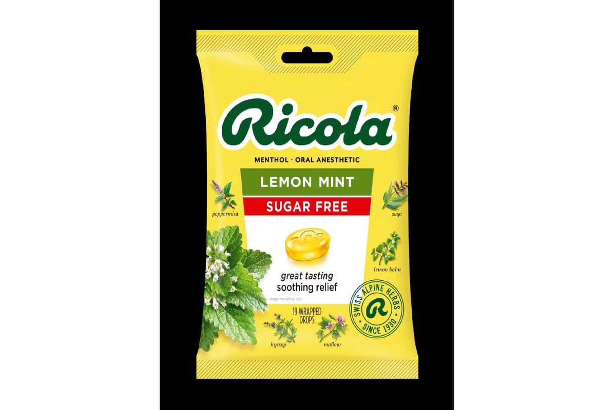 RICOLA LOZENGE LEMON MINT NO SUGAR ADDED 19 PACK (19 LOZENGES )