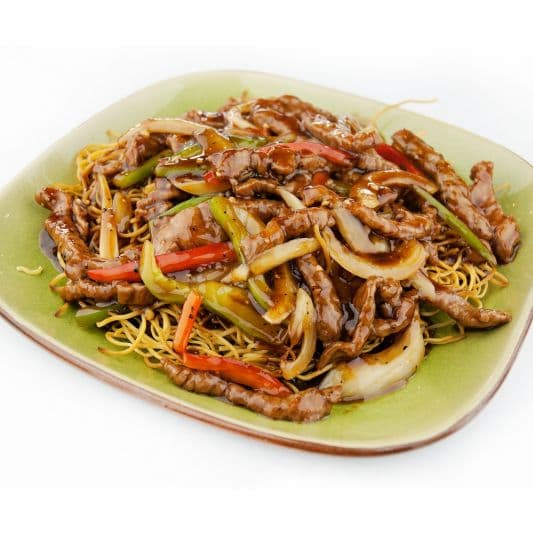 71. Shredded Beef Chow Mein with Black Pepper Sauce