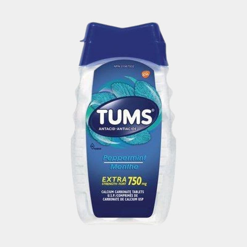 Tums Extra Strength Antacid 750mg Peppermint Tablets (100 Ct)