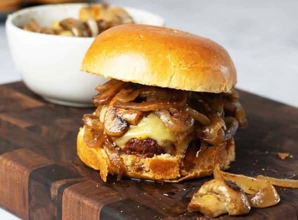 Mushroom Bliss cheeseburger