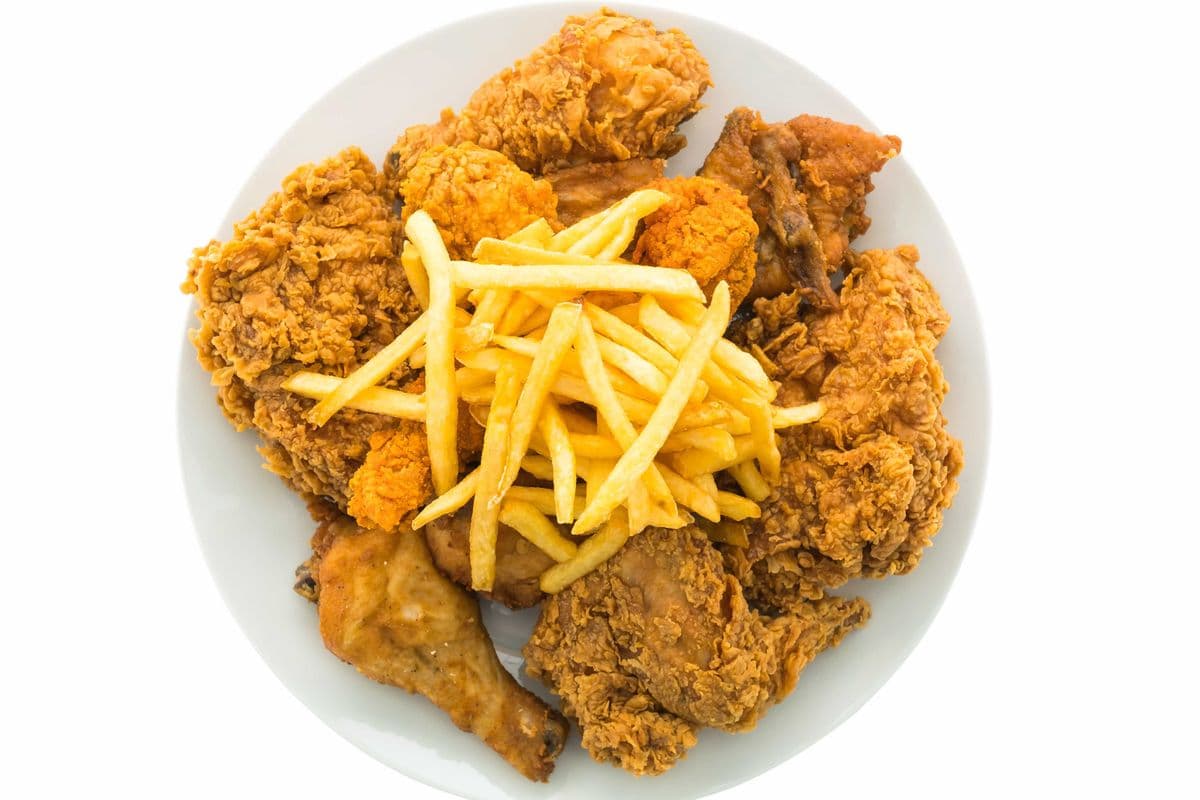 Fried Breaded Chicken Wings with Fries