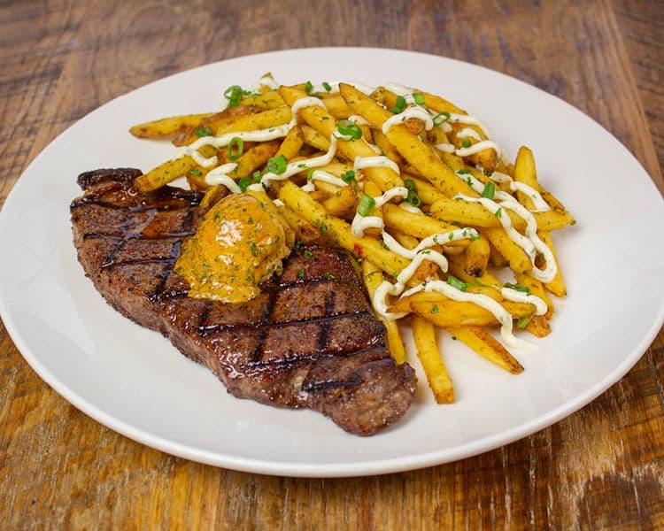 NY Striploin with Boursin Cheese Fries