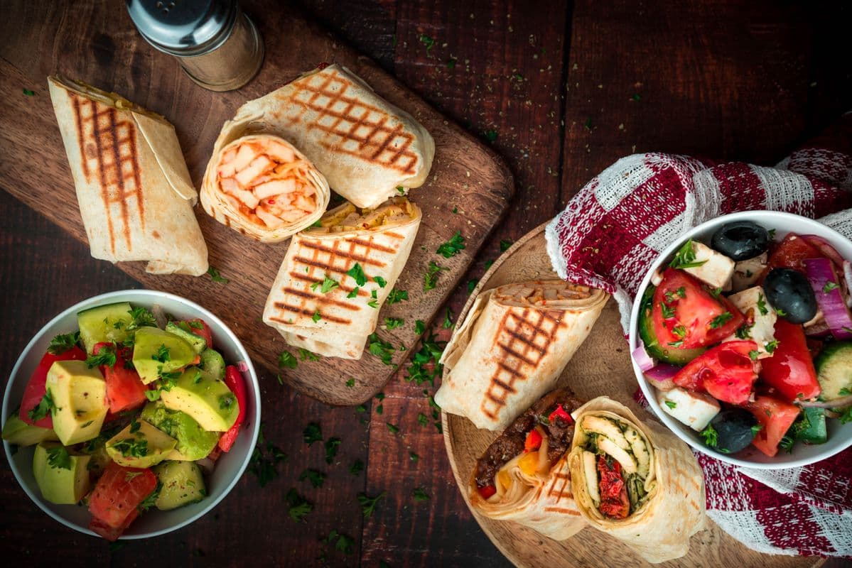 Wrap, salade et boisson / Wrap, Salad, and Drink