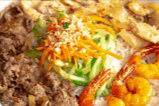 21. Vermicelli with Grilled Shrimp, Charbroiled Pork and Pork Spring Rolls