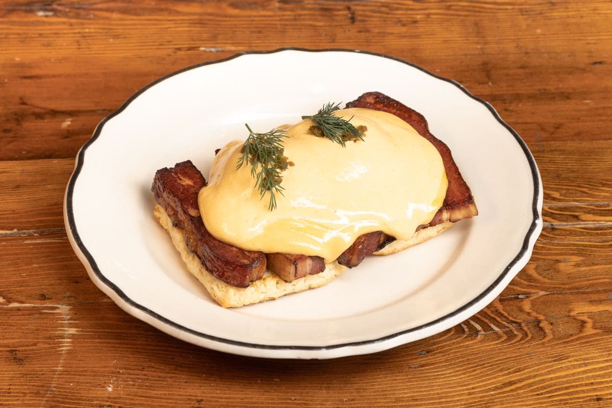 Braised Bacon Benedict