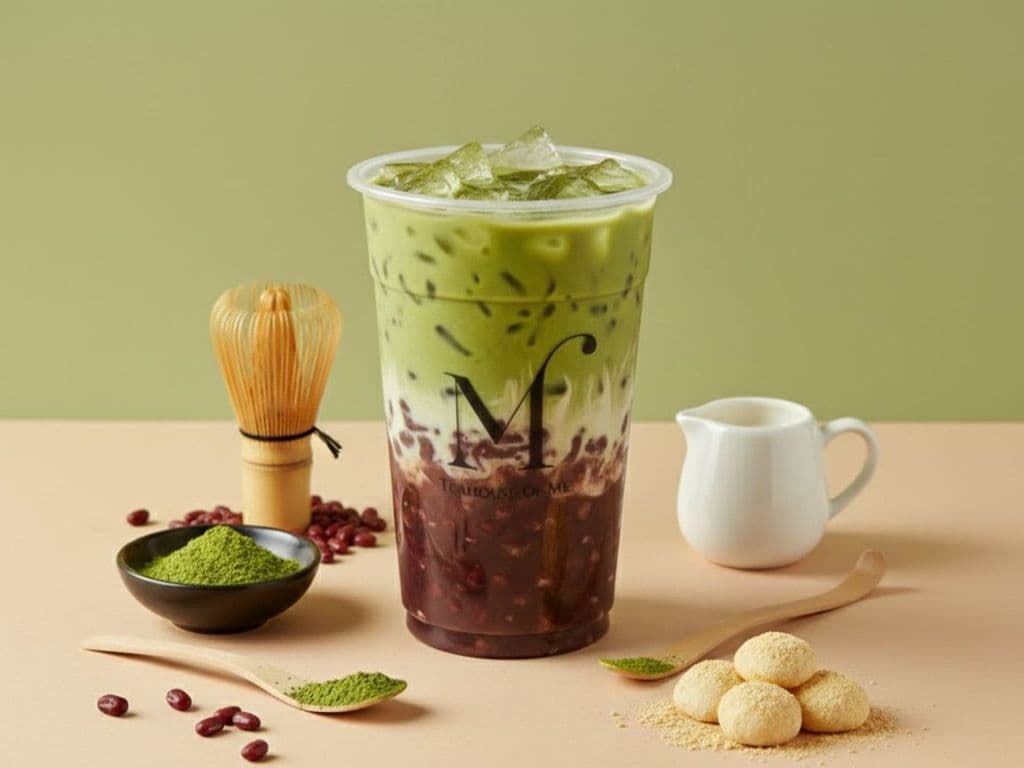 (M) A5-Matcha Milk Tea w/ Red Bean