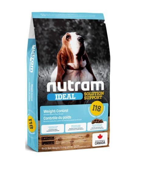Nutram Ideal I18 Weight Control Chicken Meal & Peas Recipe Adult Dog 11.4 Kg