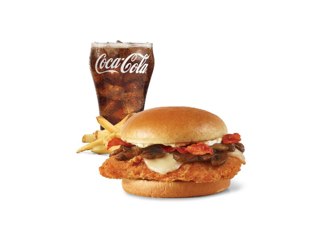 Garlic Mushroom Bacon Spicy Chicken Sandwich Combo - Medium