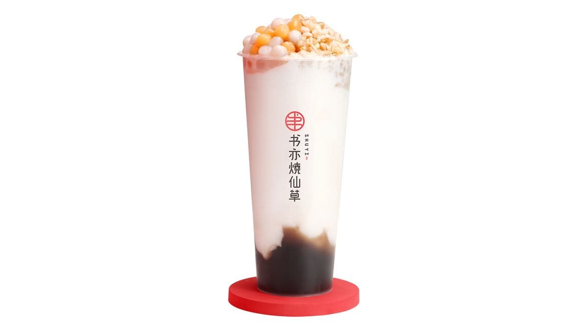Coconut Grass Jelly Milk Tea 椰椰烧仙草