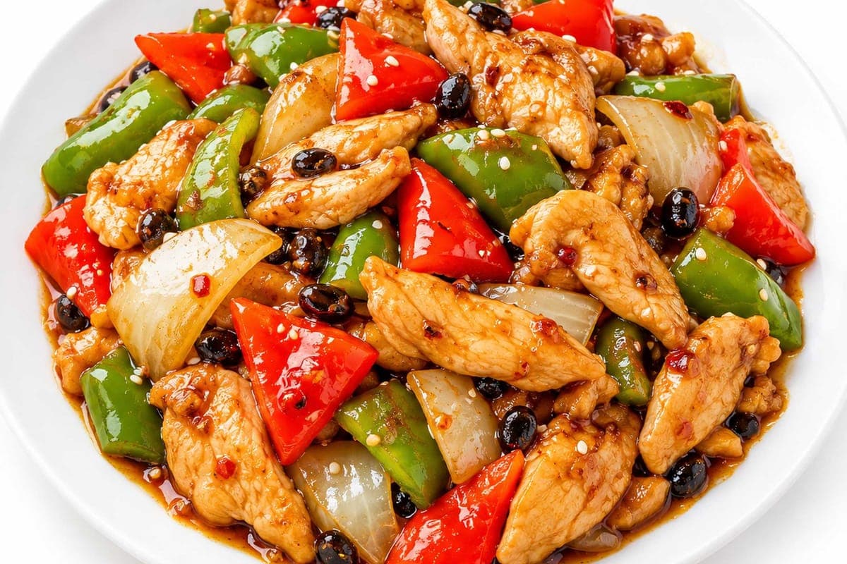 Chicken with Peppers in Black Bean Sauce