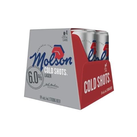 Molson Cold Shots 4 Pack 222ml Can
