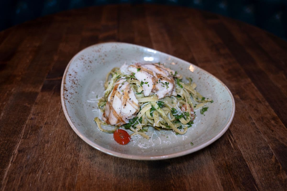 Grilled Chicken Pesto Fettuccine