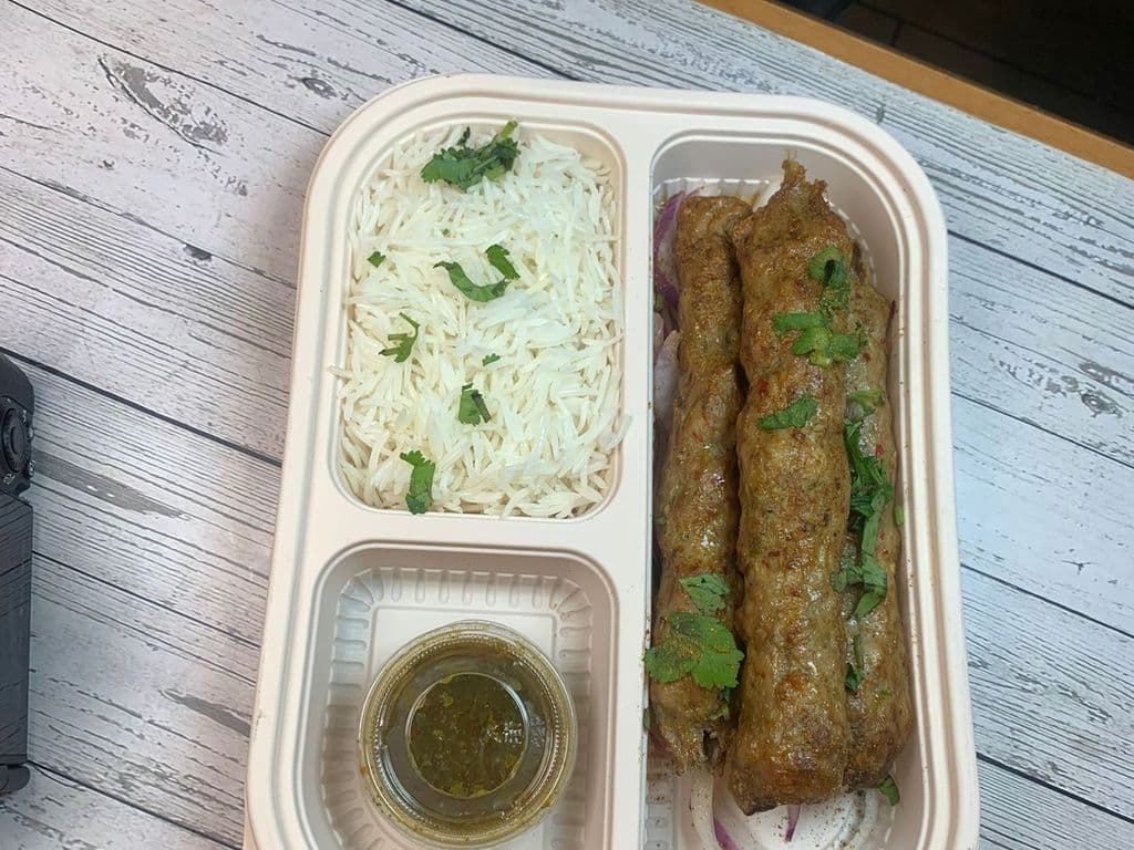2 Pcs Kabab (Chicken /Beef)( Served with Naan Or Rice)
