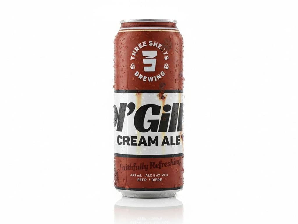 Three Sheets Brewing - OL' Gilly CREAM ALE, Individual 473ml Beer can (5.6% ABV)